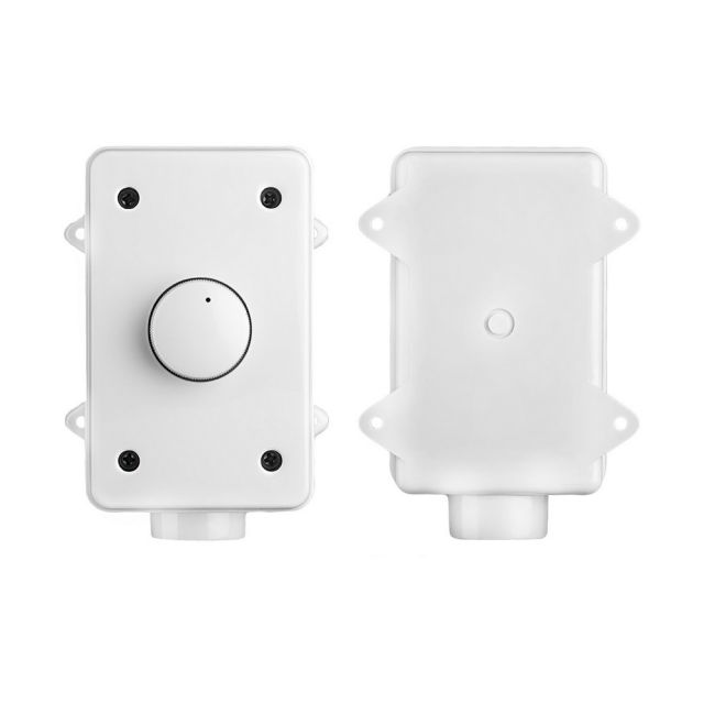 Impedance Matching 100W Rotary Weather-Resistant Outdoor Volume Control, White or Grey - OVC100